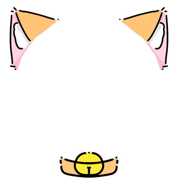 orange collar orange cat ears Decoration